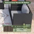 YardCache 6 Piece Outdoor Wicker Patio Furniture Set, Rattan Sectional Sofa Sets Beige