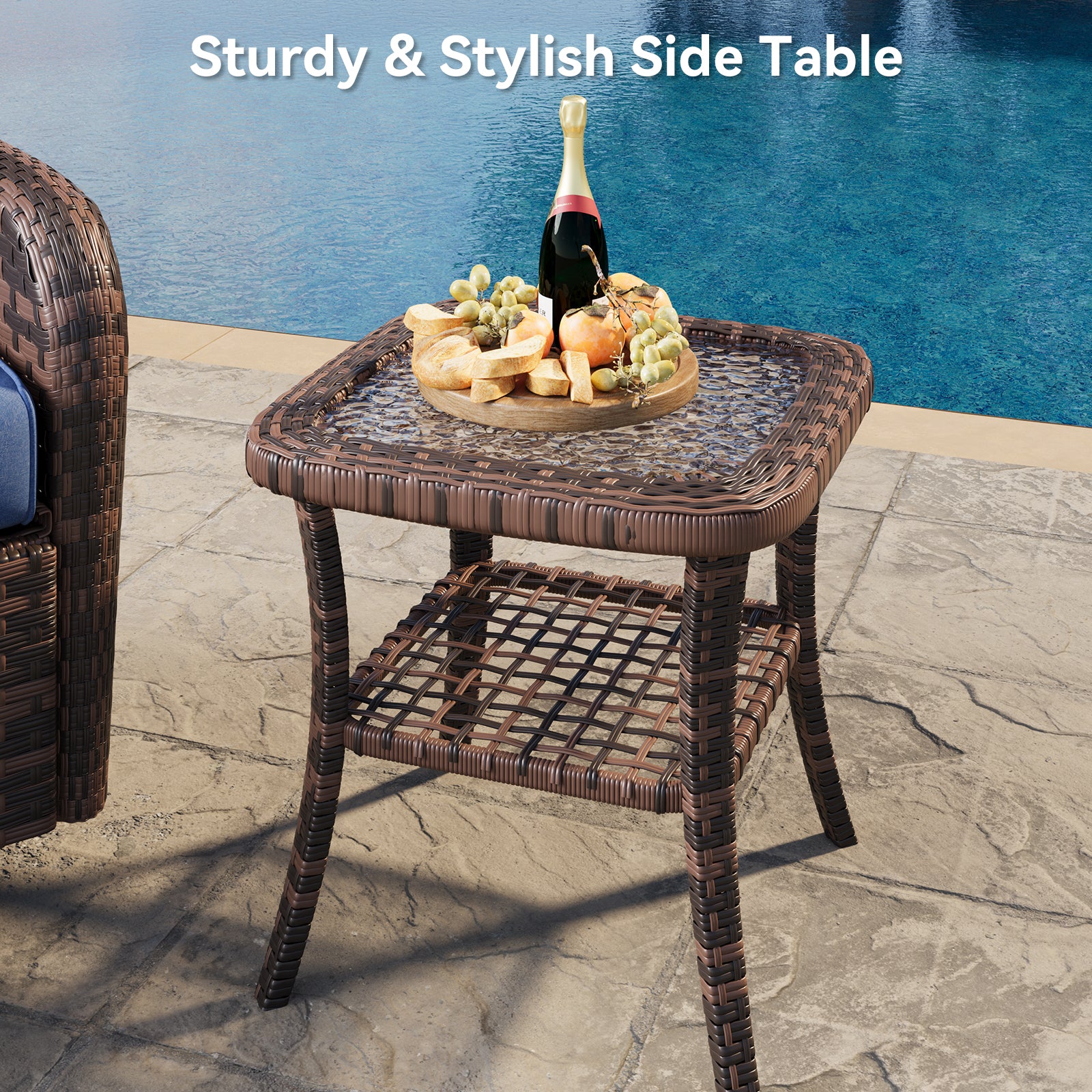 Aoxun Patio Furniture Set, Wicker Rattan Outdoor Sectional Sofa with High Back Swivel Rocker Chairs, Outdoor Patio Furniture Set