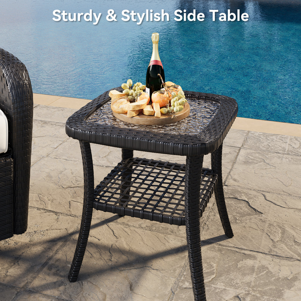 Aoxun Patio Furniture Set, Wicker Rattan Outdoor Sectional Sofa with High Back Swivel Rocker Chairs, Outdoor Patio Furniture Set