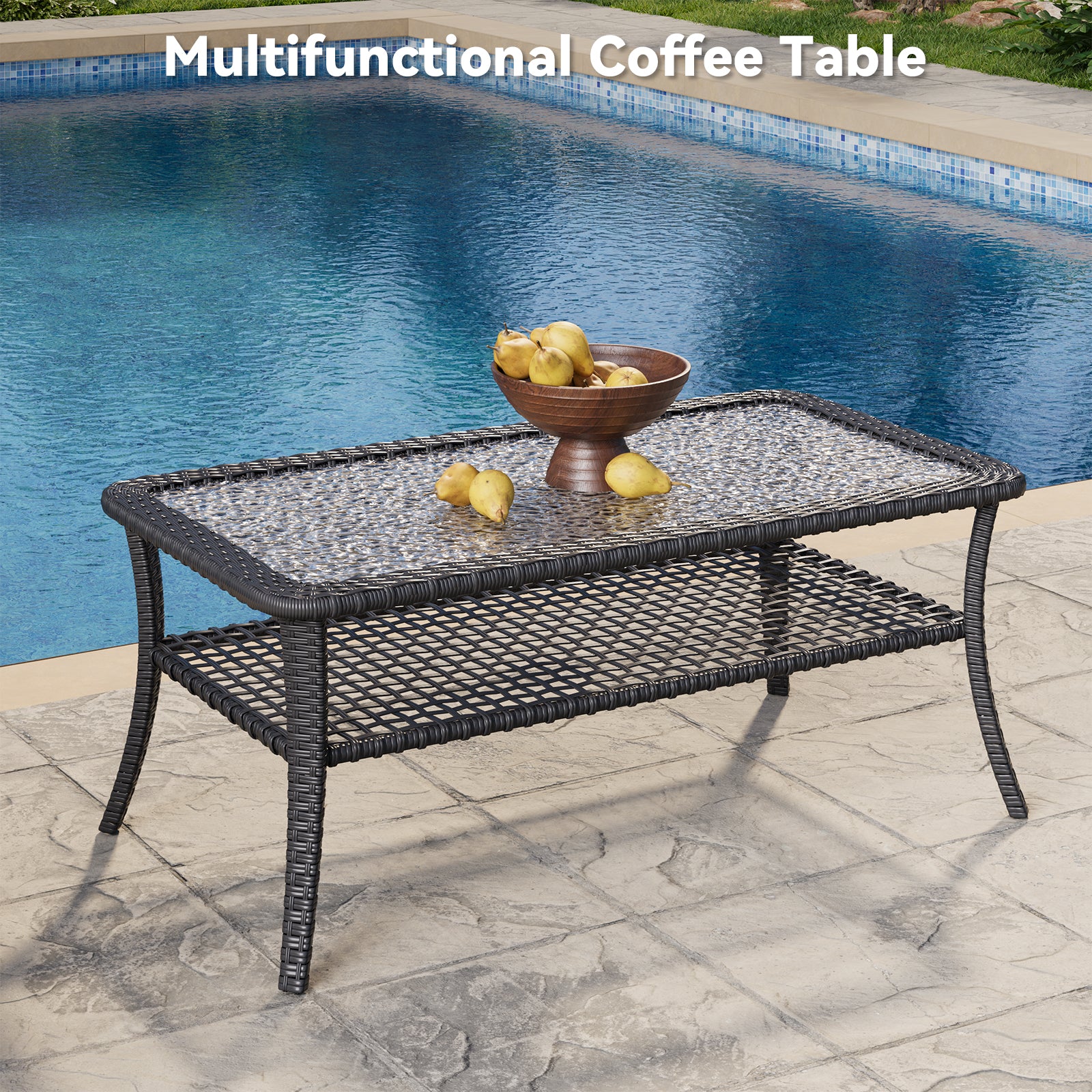 Aoxun Patio Furniture Set, Wicker Rattan Outdoor Sectional Sofa with High Back Swivel Rocker Chairs, Outdoor Patio Furniture Set