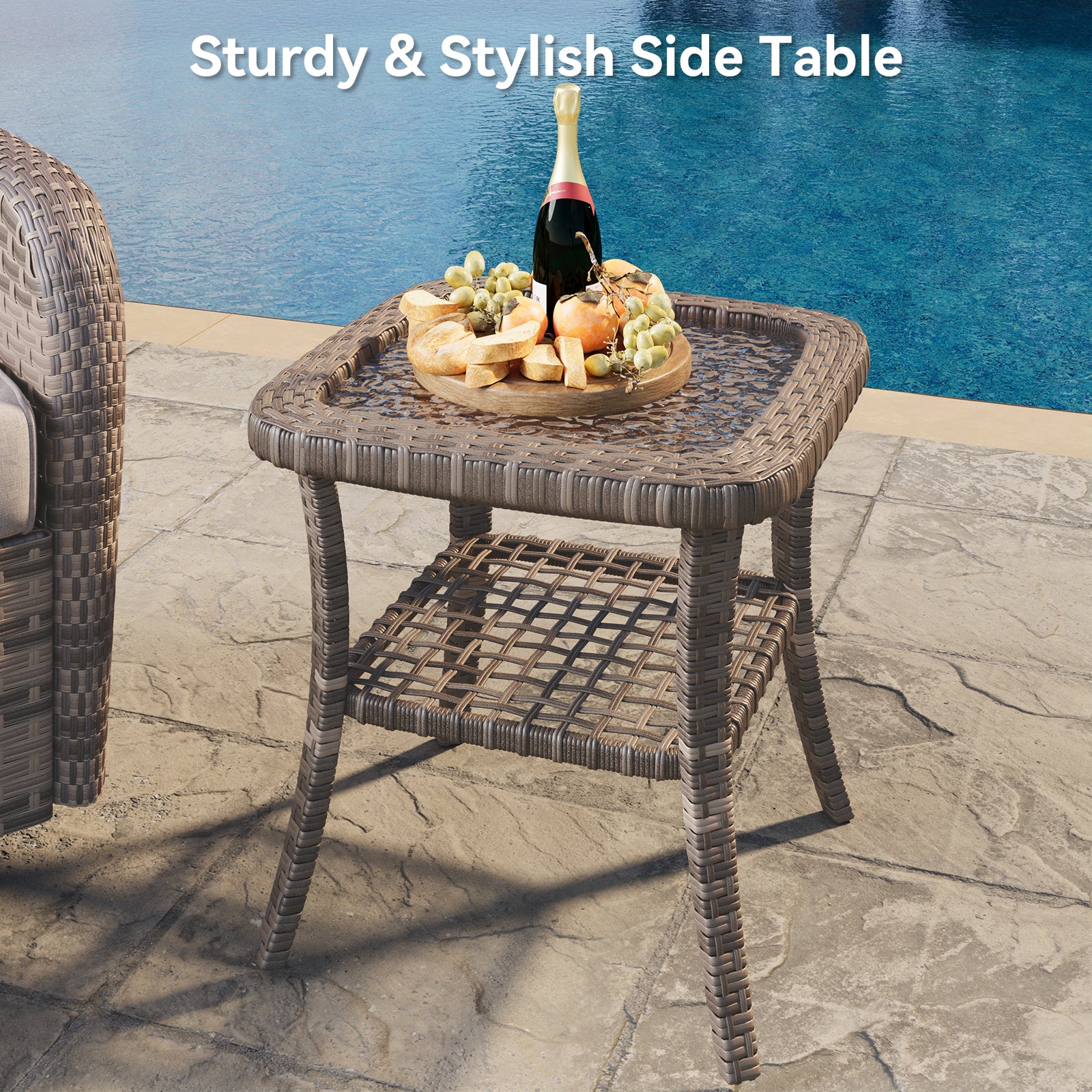 Aoxun Patio Furniture Set, Wicker Rattan Outdoor Sectional Sofa with High Back Swivel Rocker Chairs, Outdoor Patio Furniture Set