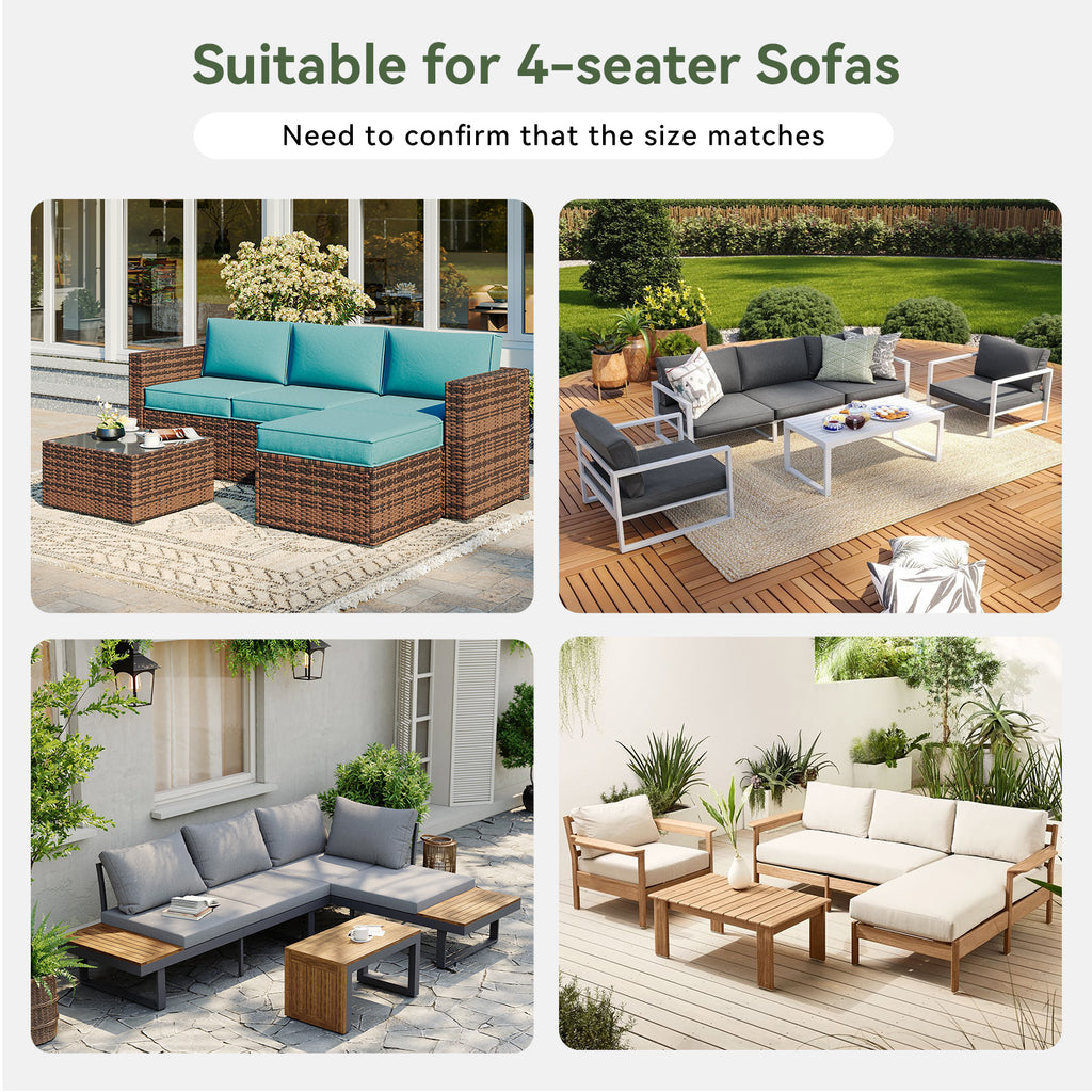 Breezestival Replacement Cushions for Outdoor Furniture, 7-Piece Outdoor Cushions for Patio Furniture, Deep Seat, Waterproof & Fade Resistant Couch Cushion for 4-Seat Patio Conversation Sets, Grey