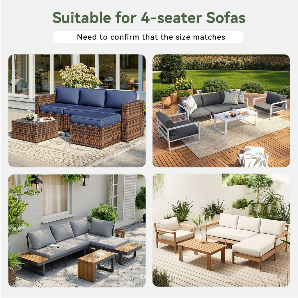 Breezestival Replacement Cushions for Outdoor Furniture, 7-Piece Outdoor Cushions for Patio Furniture, Deep Seat, Waterproof & Fade Resistant Couch Cushion for 4-Seat Patio Conversation Sets, Grey