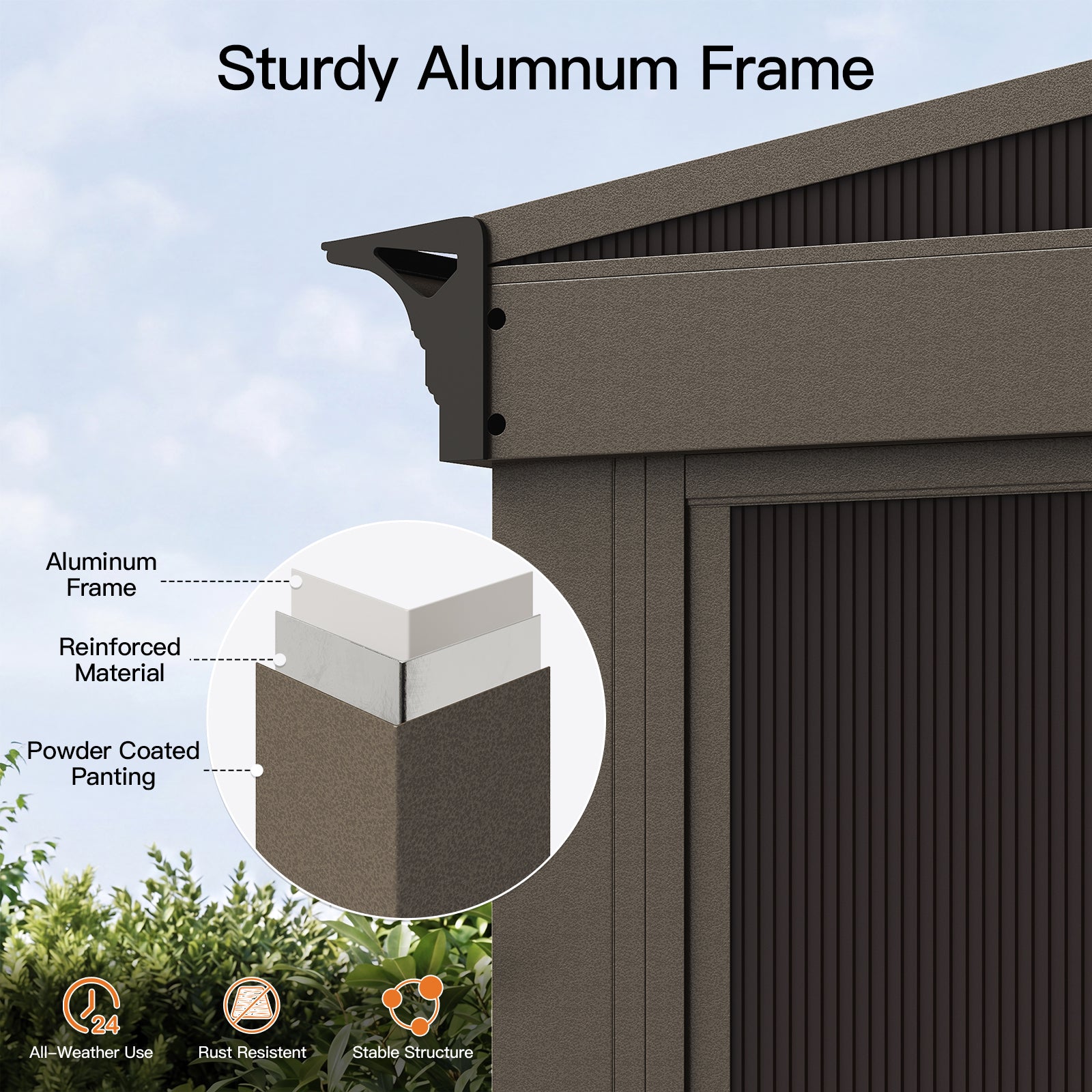 LET'S PATIO 10x12FT Wall Mounted Sunroom, Aluminum Solarium Enclosed Lean to Gazebo with Galvanized Steel Sloping Roof, 2 Sliding Double Doors, PC Windows, Permanent Outdoor Sun Room for Patio, Deck