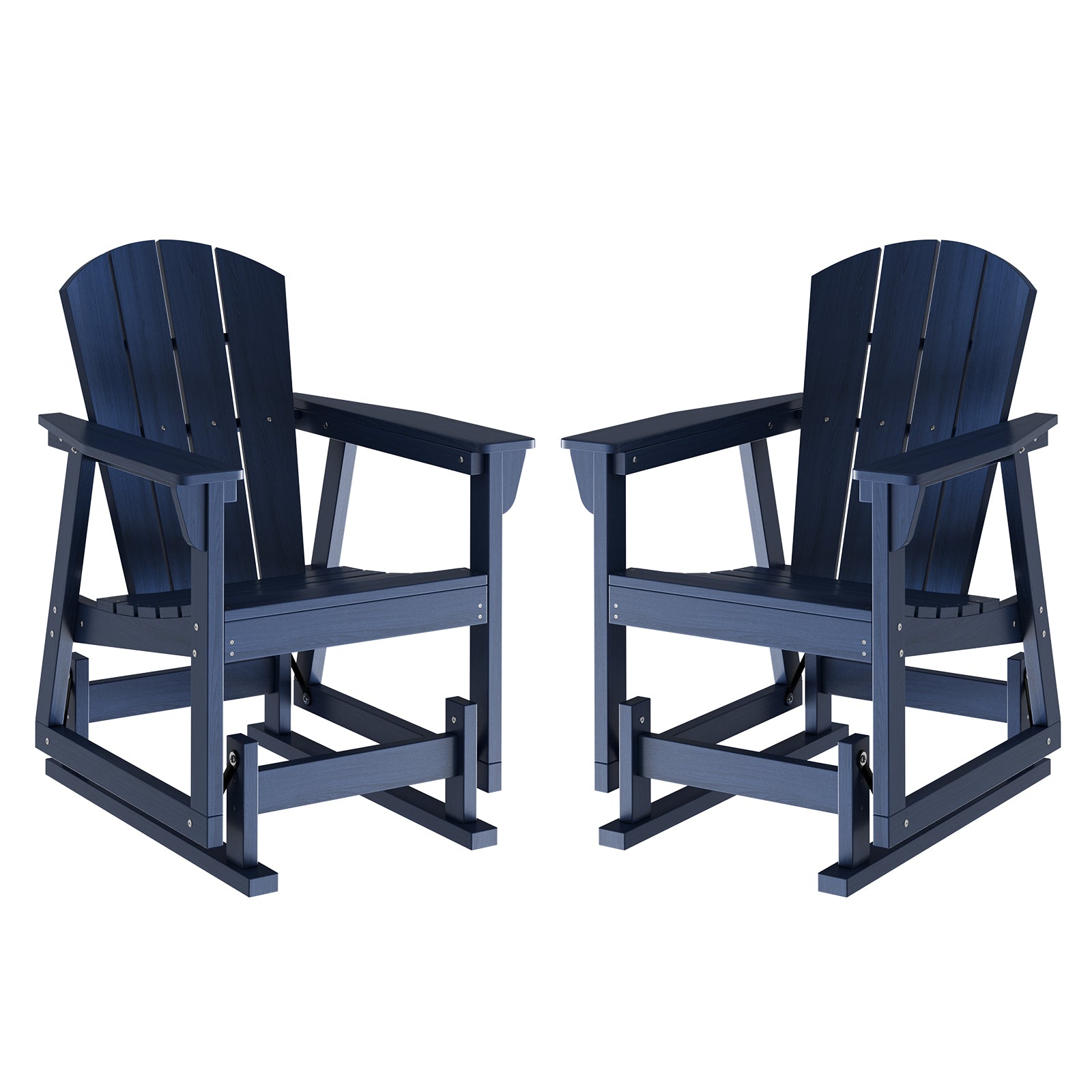 Aoxun Adirondack Outdoor Rocking Chair, HDPE Wood-Like Patio Rocking Chairs with Wide Seat, Porch Glider Chair for Outside, Garden, Lawn