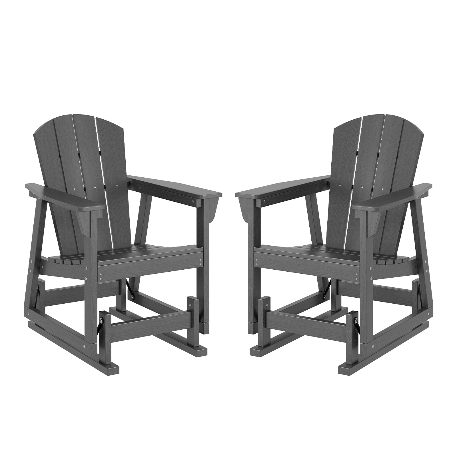 Aoxun Adirondack Outdoor Rocking Chair, HDPE Wood-Like Patio Rocking Chairs with Wide Seat, Porch Glider Chair for Outside, Garden, Lawn