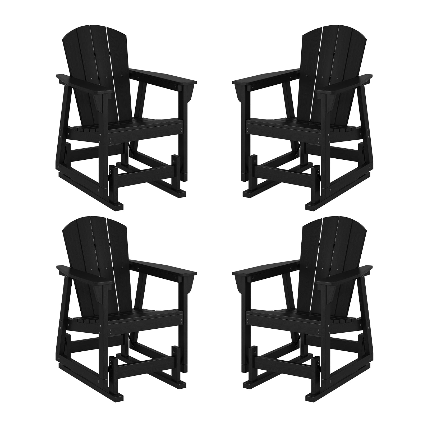 Aoxun Adirondack Outdoor Rocking Chair, HDPE Wood-Like Patio Rocking Chairs with Wide Seat, Porch Glider Chair for Outside, Garden, Lawn