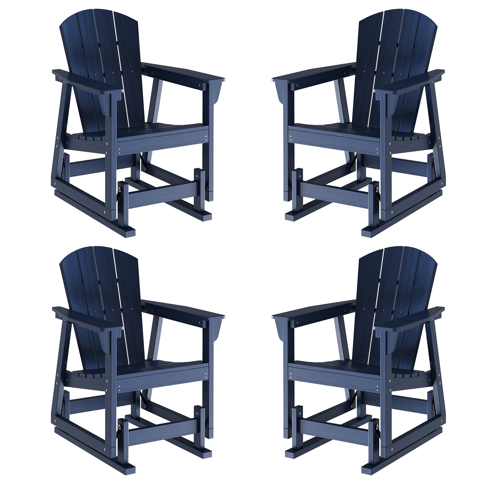 Aoxun Adirondack Outdoor Rocking Chair, HDPE Wood-Like Patio Rocking Chairs with Wide Seat, Porch Glider Chair for Outside, Garden, Lawn