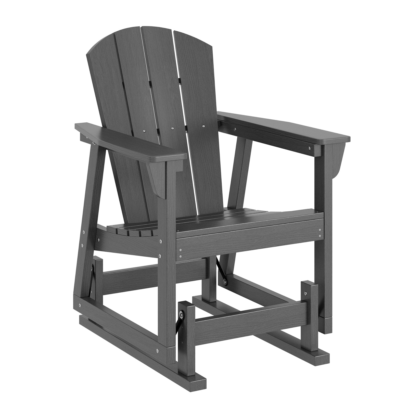 Aoxun Adirondack Outdoor Rocking Chair, HDPE Wood-Like Patio Rocking Chairs with Wide Seat, Porch Glider Chair for Outside, Garden, Lawn