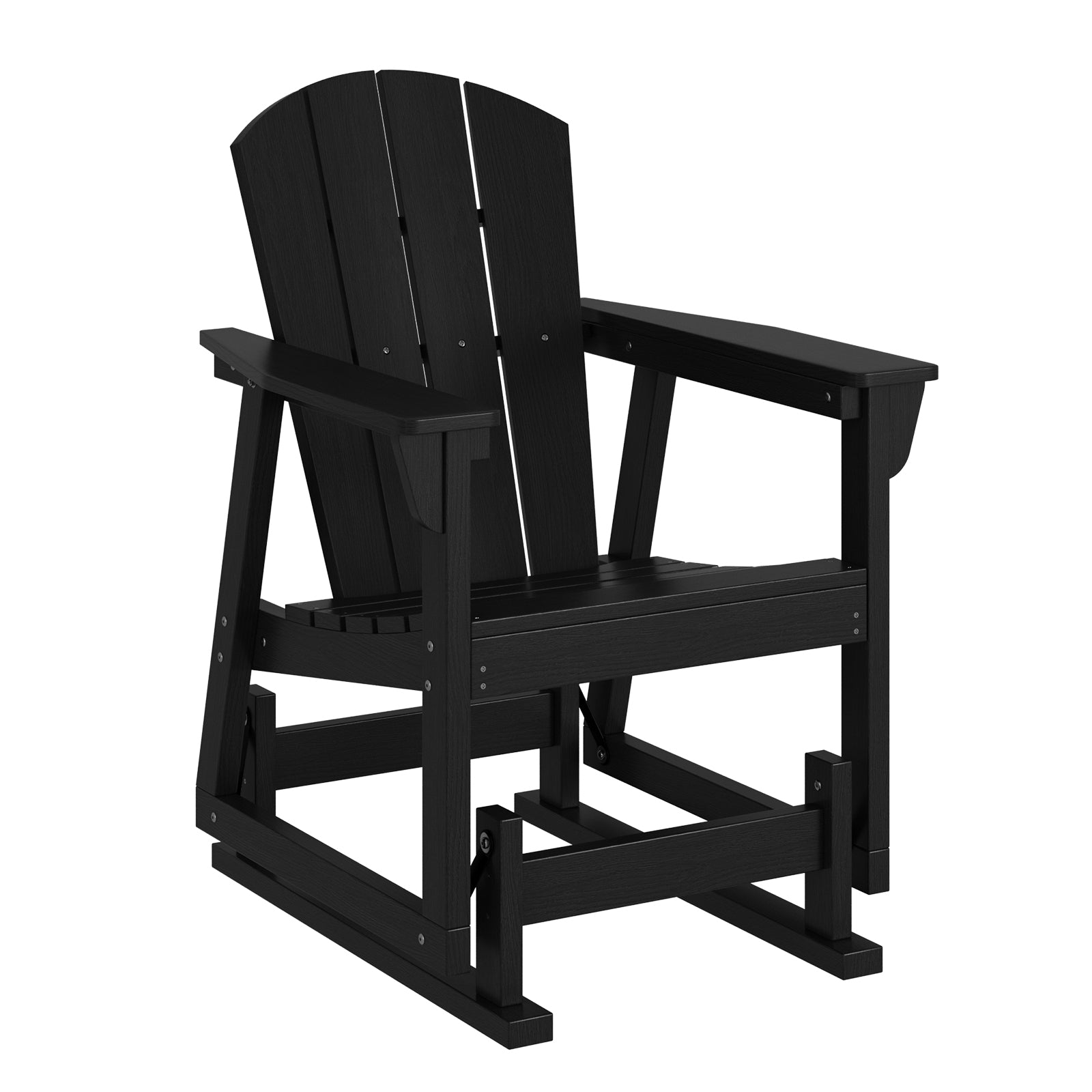 Aoxun Adirondack Outdoor Rocking Chair, HDPE Wood-Like Patio Rocking Chairs with Wide Seat, Porch Glider Chair for Outside, Garden, Lawn