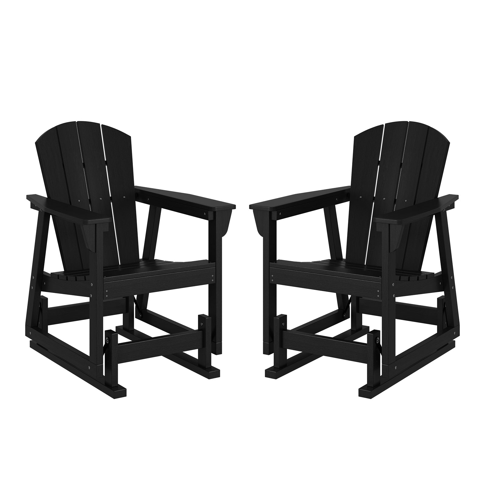 Aoxun Adirondack Outdoor Rocking Chair, HDPE Wood-Like Patio Rocking Chairs with Wide Seat, Porch Glider Chair for Outside, Garden, Lawn