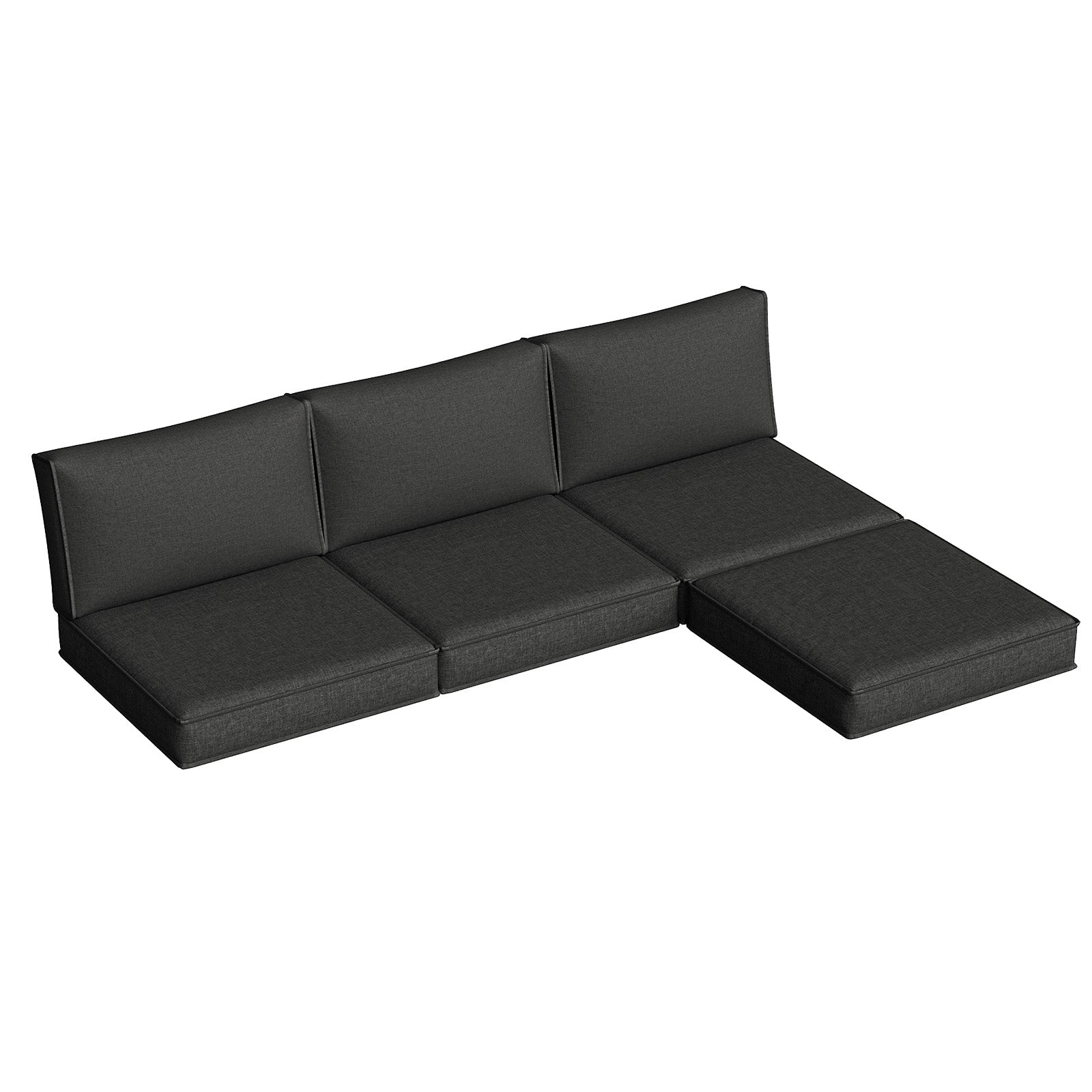 Breezestival Replacement Cushions for Outdoor Furniture, 7-Piece Outdoor Cushions for Patio Furniture, Deep Seat, Waterproof & Fade Resistant Couch Cushion for 4-Seat Patio Conversation Sets, Grey