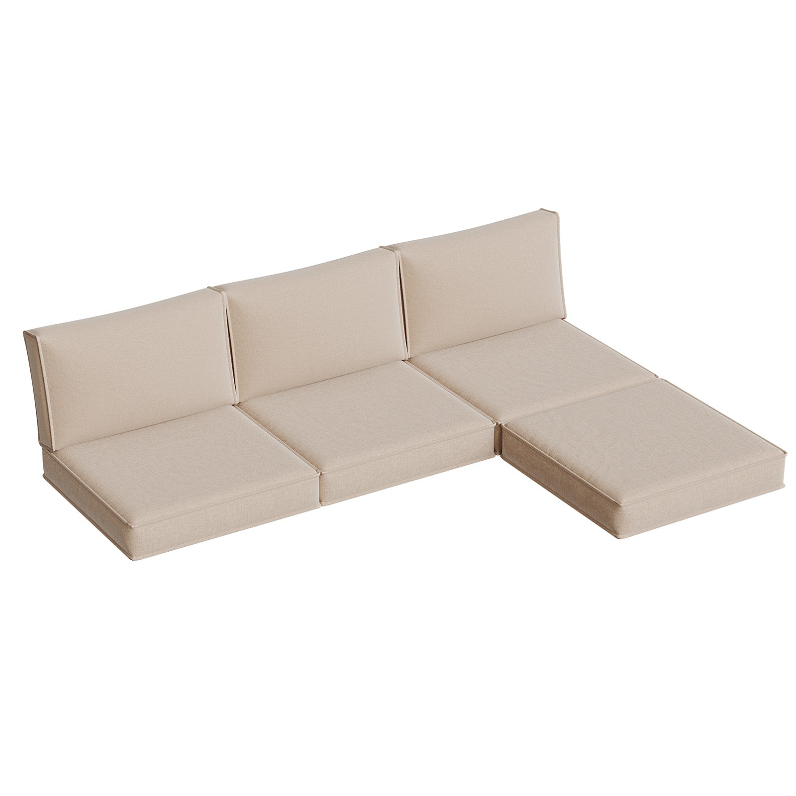 Breezestival Replacement Cushions for Outdoor Furniture, 7-Piece Outdoor Cushions for Patio Furniture, Deep Seat, Waterproof & Fade Resistant Couch Cushion for 4-Seat Patio Conversation Sets, Grey