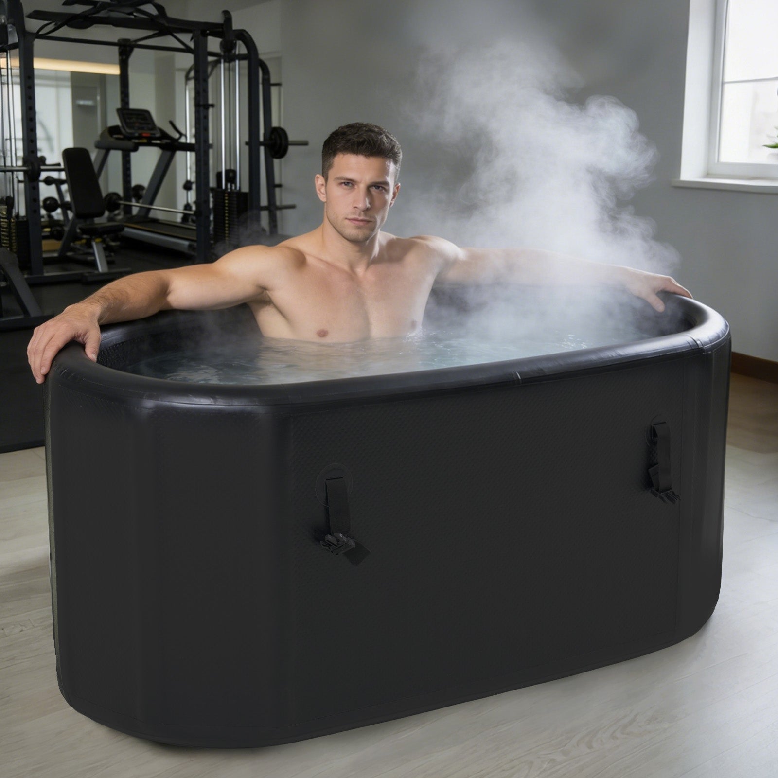 Ice Bath Tub for Athletes, Compatible with Water Chillers, Portable Inflatable Cold Plunge Tub with Cover& Pump,Long-Lasting Insulation,for Outdoor & Indoor Use