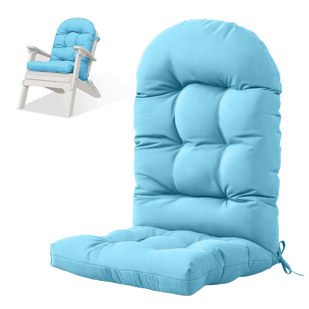 Aoxun Adirondack Chair Cushion, Indoor/Outdoor Rocking Chair Cushion with Ties, Thickened High Back Patio Chair Cushions with High Elasticity PP Cotton Water-Resistant, 2-Pack, Grey