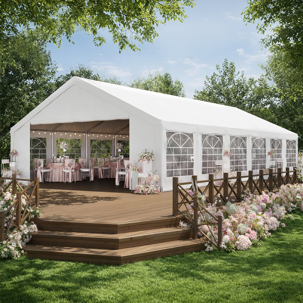 Binplax Party Tent 40x20 Canopy Heavy Duty, Waterproof Outdoor Event Tent with Removable Sidewalls & Roll-Up Door, Portable Carport for Wedding, BBQ, Camping, Birthday Party