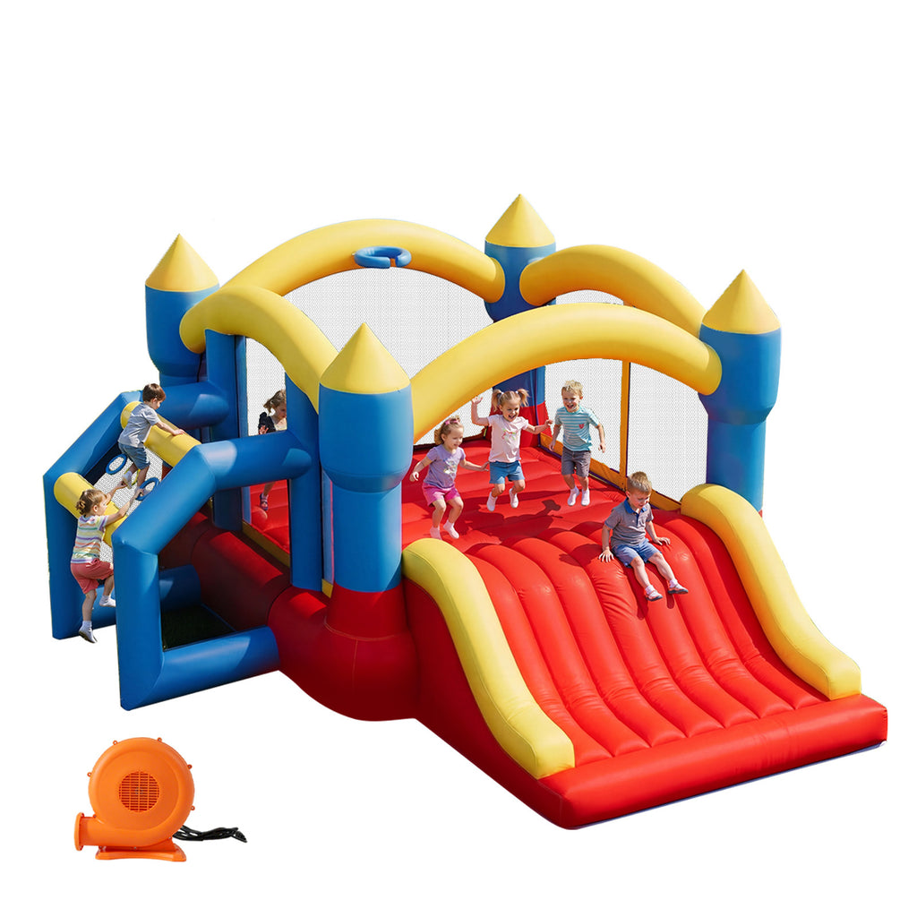 SunSwell Bounce House, Inflatable Bouncer with Air Blower, Jumping Castle with Slide, Family Backyard Bouncy Castle, Durable Sewn with Extra Thick Material, Idea for Kids