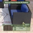 YardCache 6 Piece Outdoor Wicker Patio Furniture Set, Rattan Sectional Sofa Sets Beige