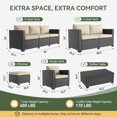 YardCache 6 Piece Outdoor Wicker Patio Furniture Set, Rattan Sectional Sofa Sets Beige