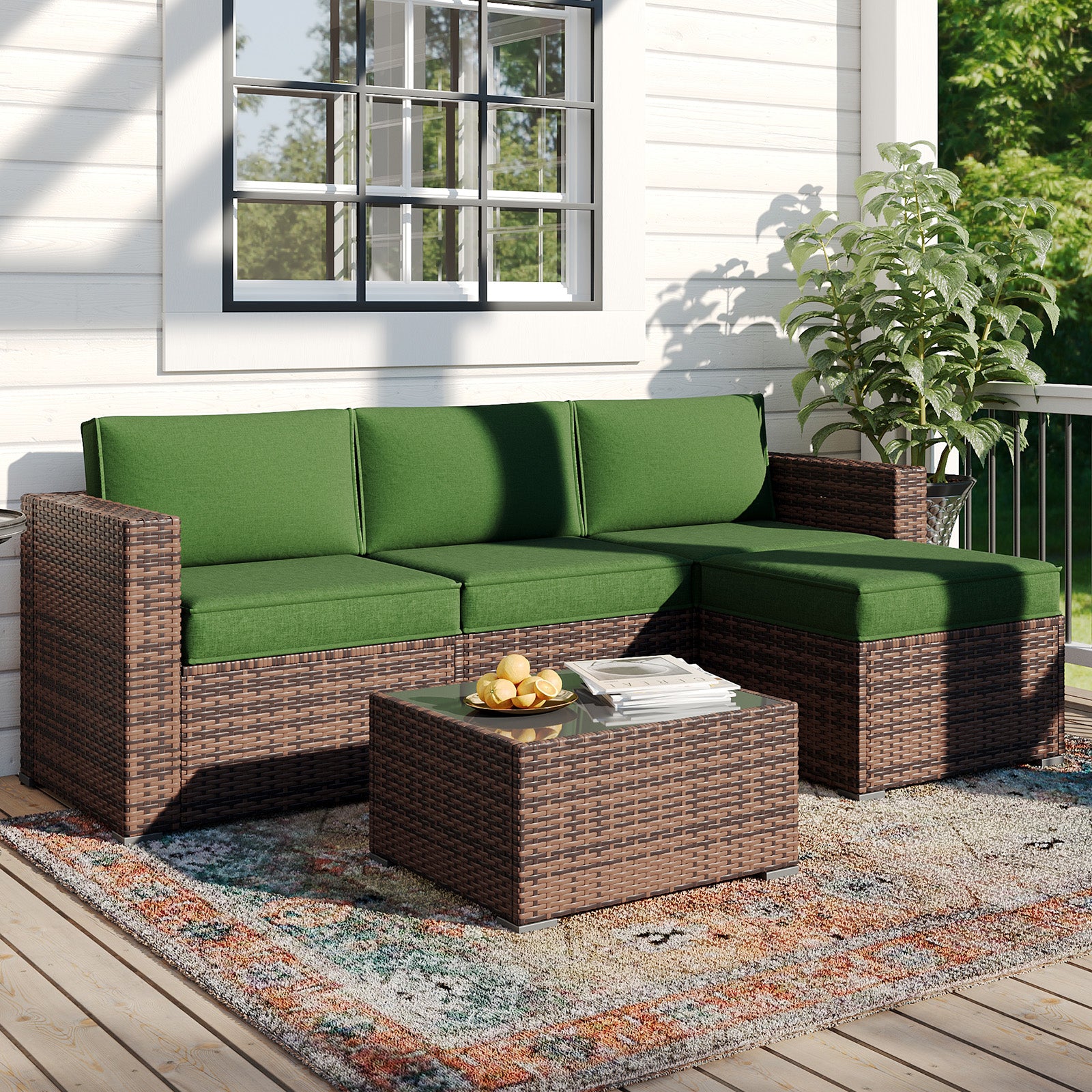 Breezestival Replacement Cushions for Outdoor Furniture, 7-Piece Outdoor Cushions for Patio Furniture, Deep Seat, Waterproof & Fade Resistant Couch Cushion for 4-Seat Patio Conversation Sets, Grey