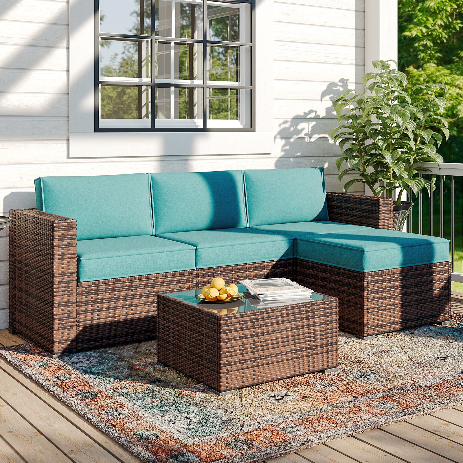 Breezestival Replacement Cushions for Outdoor Furniture, 7-Piece Outdoor Cushions for Patio Furniture, Deep Seat, Waterproof & Fade Resistant Couch Cushion for 4-Seat Patio Conversation Sets, Grey