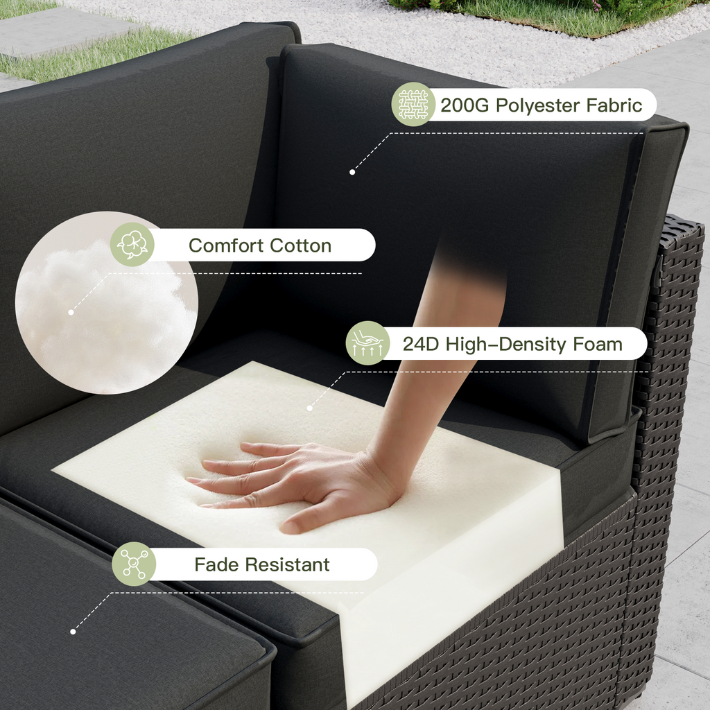 Breezestival Patio Furniture Replacement Cushions for Outdoor Furniture Set of 4, Thick Patio Sofa Cushions for Outdoor Furniture, 9-Piece Splashproof Fade Resistant Cushions for Outdoor Couch