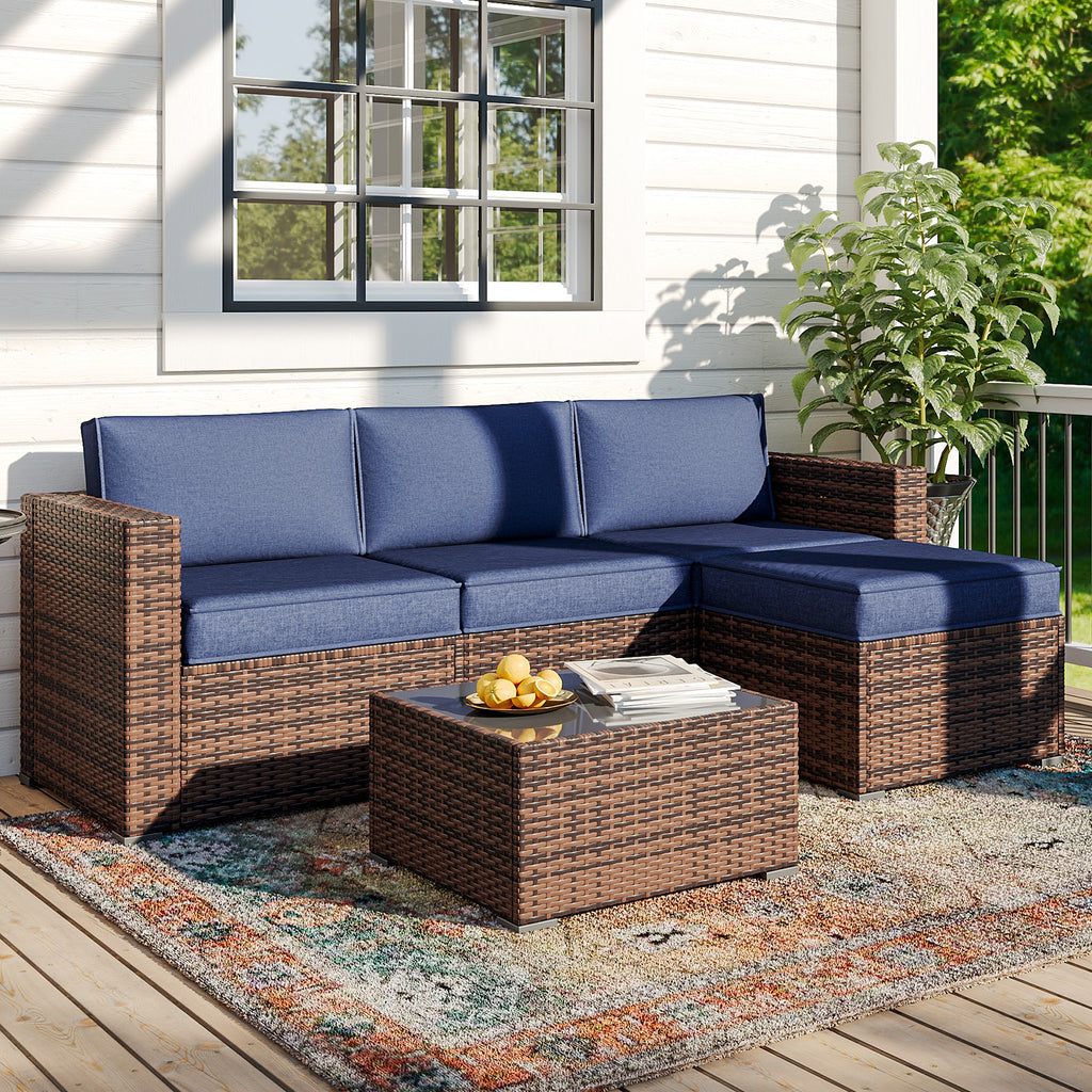 Breezestival Replacement Cushions for Outdoor Furniture, 7-Piece Outdoor Cushions for Patio Furniture, Deep Seat, Waterproof & Fade Resistant Couch Cushion for 4-Seat Patio Conversation Sets, Grey