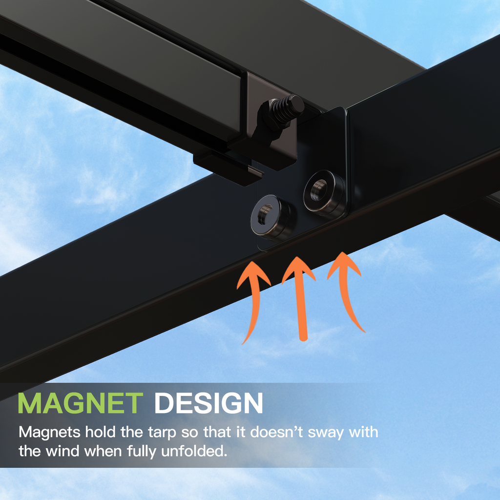 Aoxun 10x12 Outdoor Retractable Pergola with Upgraded Adjustable Canopy Sliding Canopy | Powder-Coated Metal Frame | UV/Water-Resistant PA Canopy | Free-Standing Design | Brown