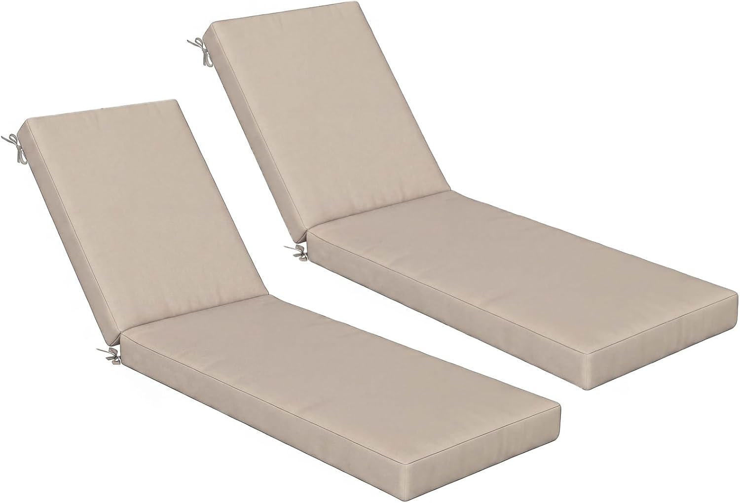 Aoxun Outdoor Chaise Lounge Cushion, Waterproof Fade Resistant Patio Lounge Chair Replacement Cushion with Removable Cover & 4 Ties, Non-Slip Pool Lounge Pad for Lawn Garden, 72x21x3.5 Inch