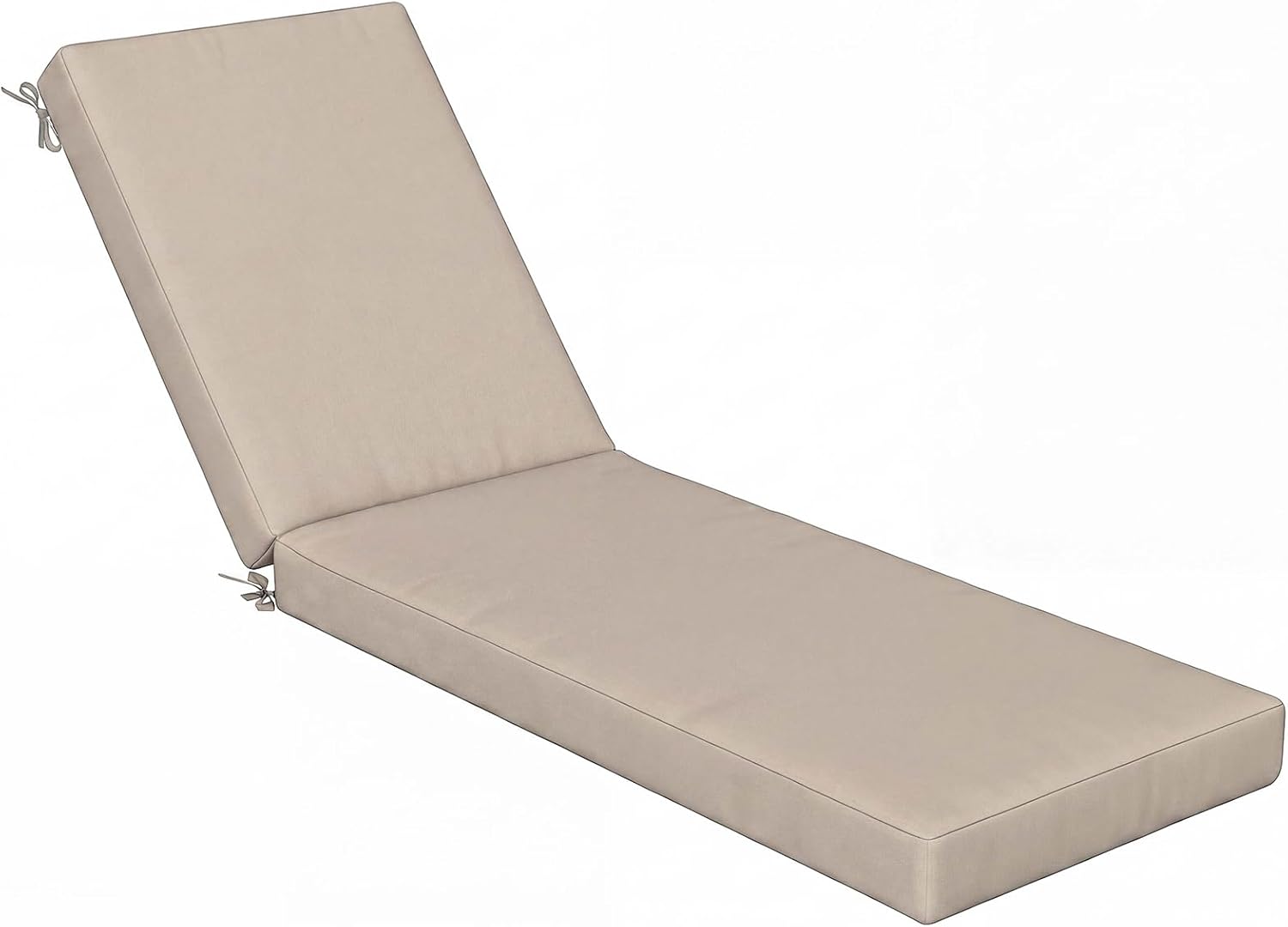 Aoxun Outdoor Chaise Lounge Cushion, Waterproof Fade Resistant Patio Lounge Chair Replacement Cushion with Removable Cover & 4 Ties, Non-Slip Pool Lounge Pad for Lawn Garden, 72x21x3.5 Inch