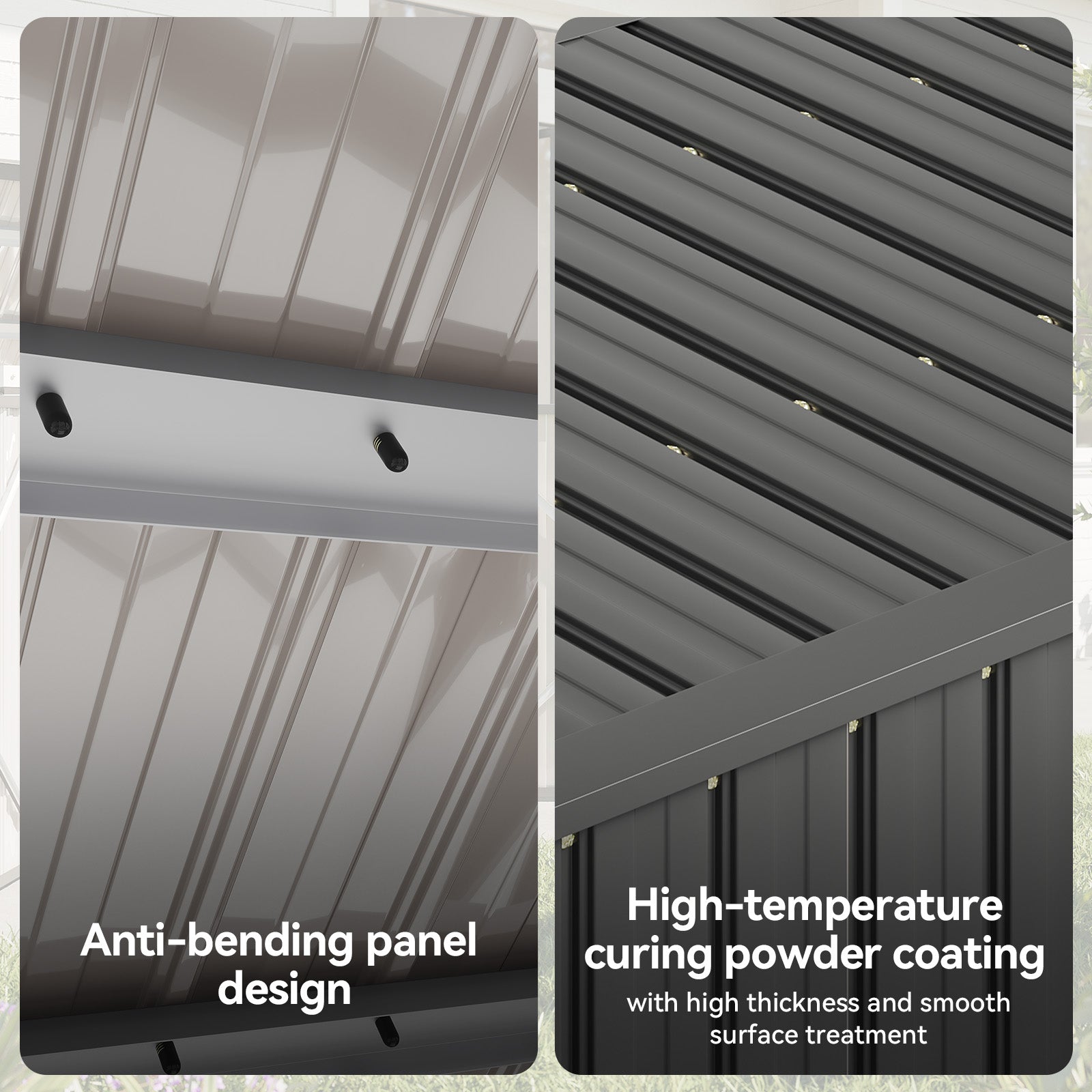 50 Cu. Ft Outdoor Trash Can Shed with Pneumatic Support Rod, 5x2.6 Ft Outdoor Storage Shed w/Lockable Doors & Waterproof Lid Chain,Ideal for 2 Trash Bins for Patio/Garden/Backyard