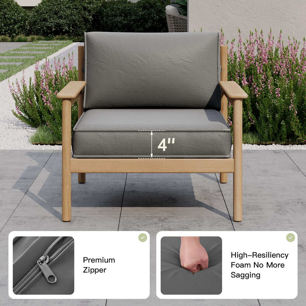 Breezestival Patio Furniture Replacement Cushions for Outdoor Furniture Set of 4, Thick Patio Sofa Cushions for Outdoor Furniture, 9-Piece Splashproof Fade Resistant Cushions for Outdoor Couch