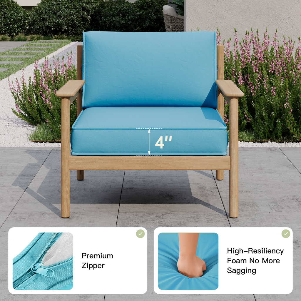 Breezestival Patio Furniture Replacement Cushions for Outdoor Furniture Set of 4, Thick Patio Sofa Cushions for Outdoor Furniture, 9-Piece Splashproof Fade Resistant Cushions for Outdoor Couch