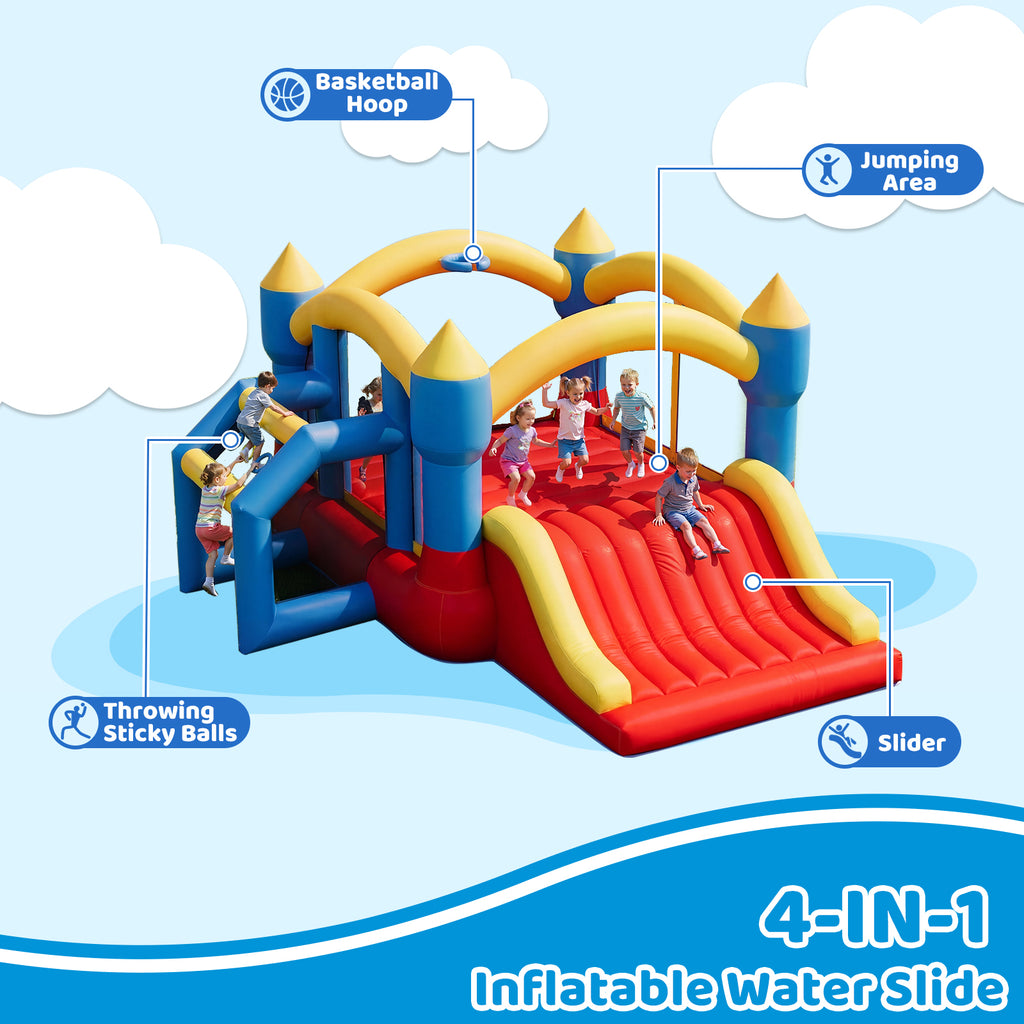 SunSwell Bounce House, Inflatable Bouncer with Air Blower, Jumping Castle with Slide, Family Backyard Bouncy Castle, Durable Sewn with Extra Thick Material, Idea for Kids