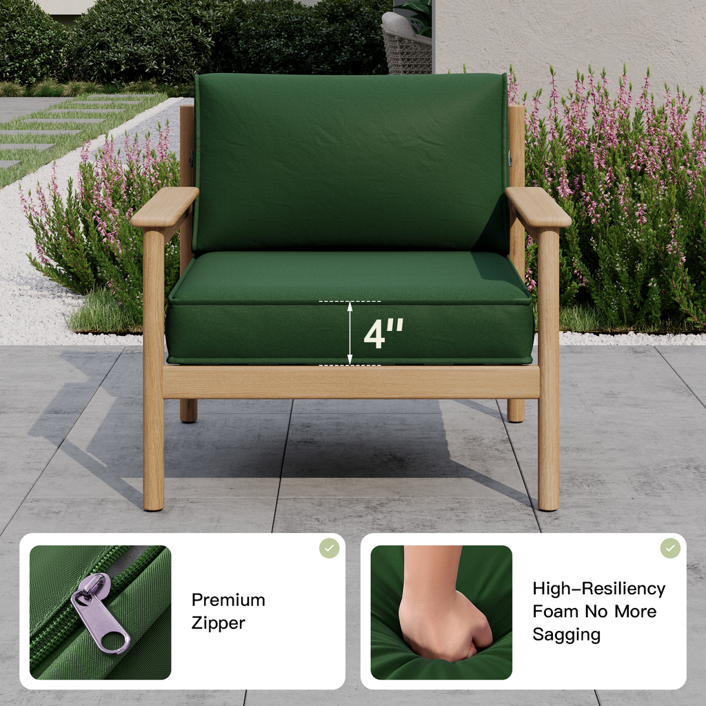 Breezestival Patio Furniture Replacement Cushions for Outdoor Furniture Set of 4, Thick Patio Sofa Cushions for Outdoor Furniture, 9-Piece Splashproof Fade Resistant Cushions for Outdoor Couch