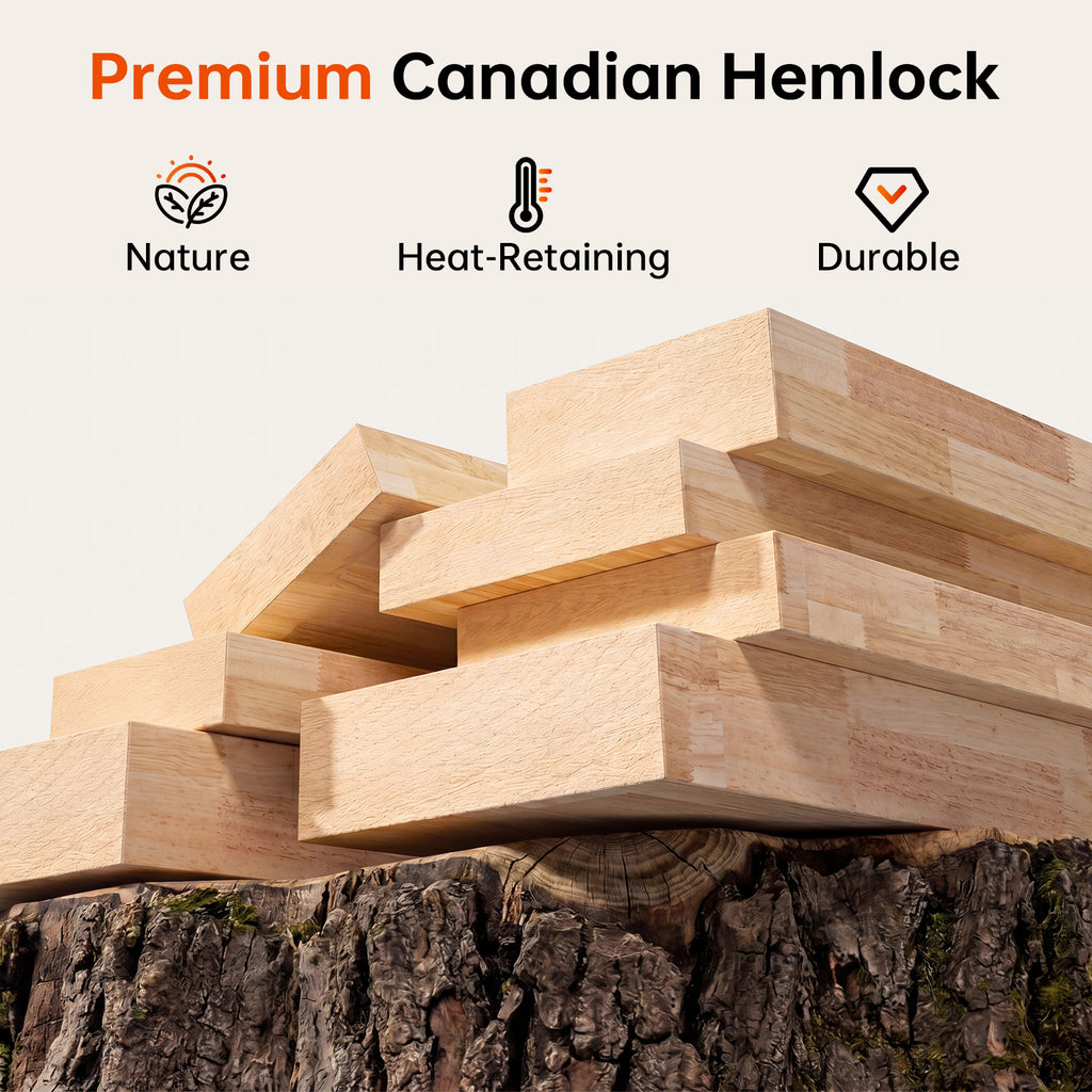 Aoxun Infrared Sauna for Home, 1 Person Indoor Dry Sauna Room, Hemlock, Reading Light, Low EMF Far Infrared, Blutooth Speakers, 32.67"x 27.55"x 59.44"