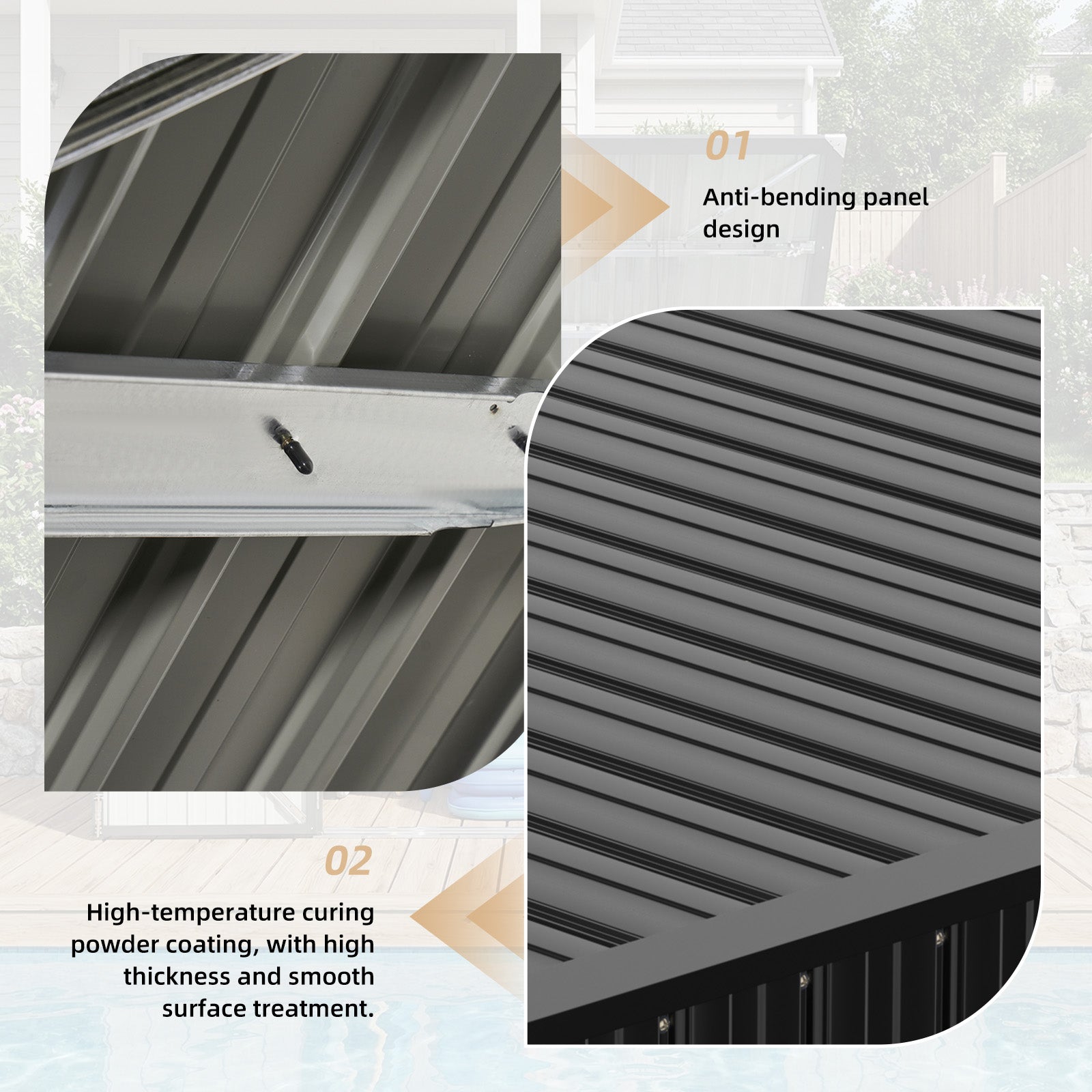 80 Cu.Ft Outdoor Trash Can Storage Shed - Metal Waterproof Outdoor Garbage Can Organizer with Chain Lid, Ideal for Trash Bins, Toys, Garden Tools for Garden/Backyard/Patio