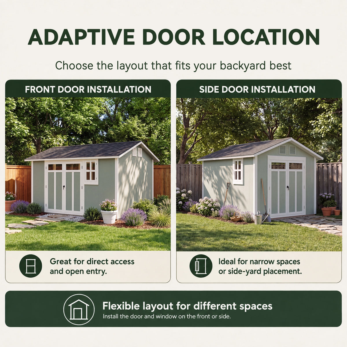 Aoxun 10x12FT Wooden Storage Shed, Premium Cedar Wood Frame