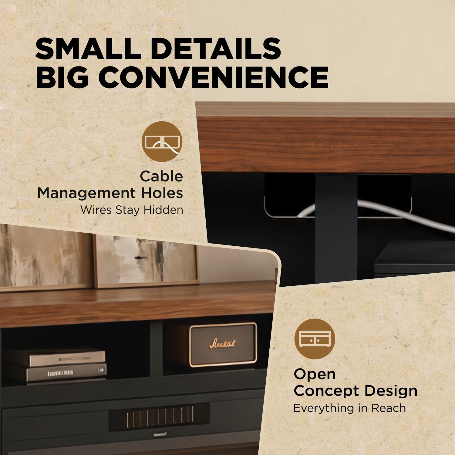 Aldercliff 98" Solid Wood Fireplace TV Stand, Entertainment Center with 40" WI-FI Electric Fireplace,Modern TV Media Console with Tempered Glass Doors for Living Room, Black