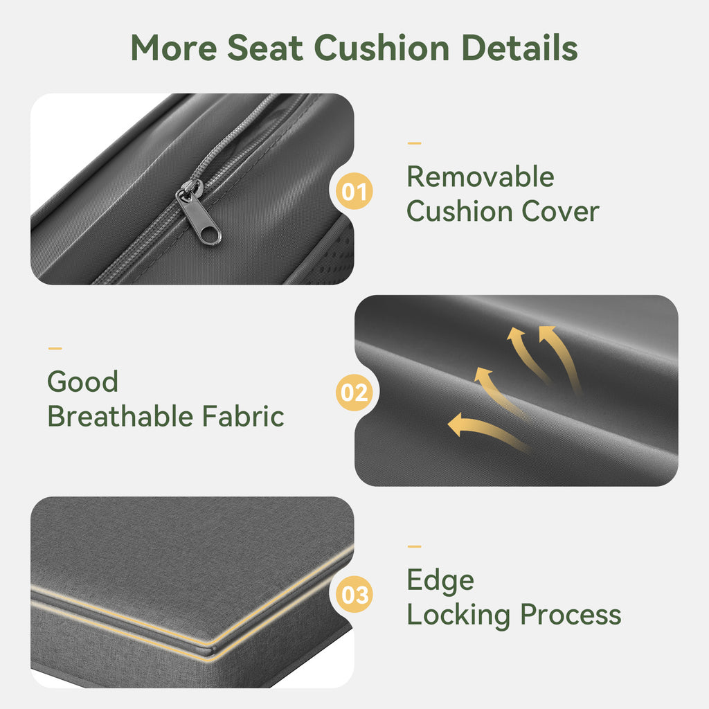 Breezestival Replacement Cushions for Outdoor Furniture, 7-Piece Outdoor Cushions for Patio Furniture, Deep Seat, Waterproof & Fade Resistant Couch Cushion for 4-Seat Patio Conversation Sets, Grey