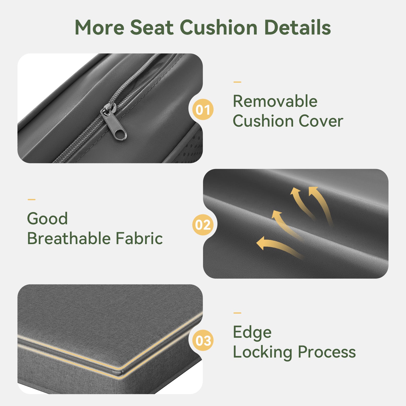 Breezestival Replacement Cushions for Outdoor Furniture, 7-Piece Outdoor Cushions for Patio Furniture, Deep Seat, Waterproof & Fade Resistant Couch Cushion for 4-Seat Patio Conversation Sets, Grey