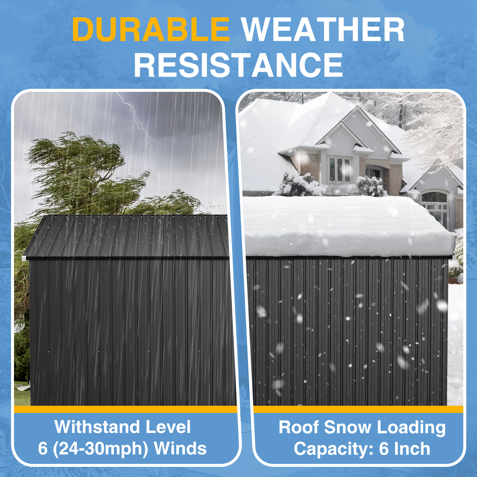 Breezestival 8'x12' Outdoor Lean to Storage Shed with Triple Doors Utility Galvanized Steel Sheds for Vertical Storage, Dual Lock Metal Shed with Sloped Roof for Mower,Bike,Garden Tools (Black)