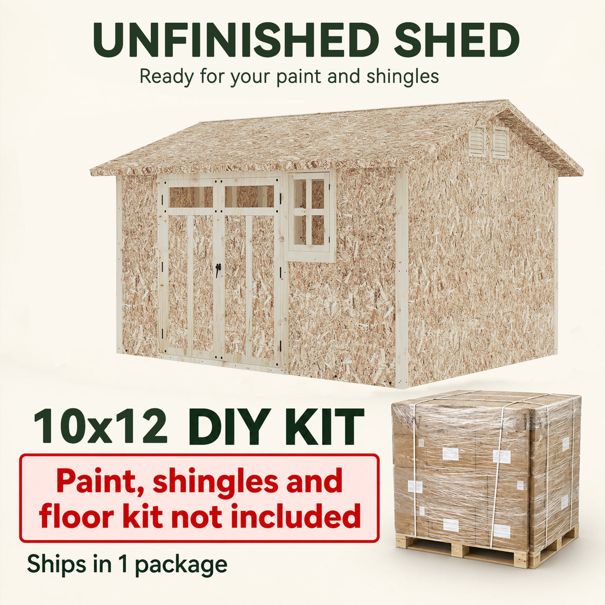 Aoxun 10x12FT Wooden Storage Shed, Premium Cedar Wood Frame