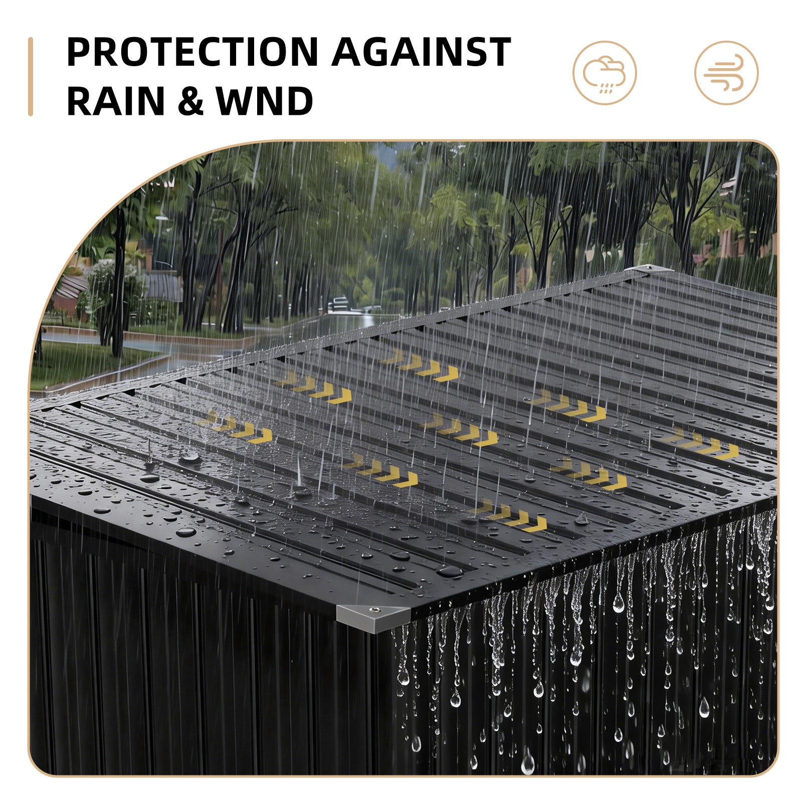 80 Cu.Ft Outdoor Trash Can Storage Shed - Metal Waterproof Outdoor Garbage Can Organizer with Chain Lid, Ideal for Trash Bins, Toys, Garden Tools for Garden/Backyard/Patio