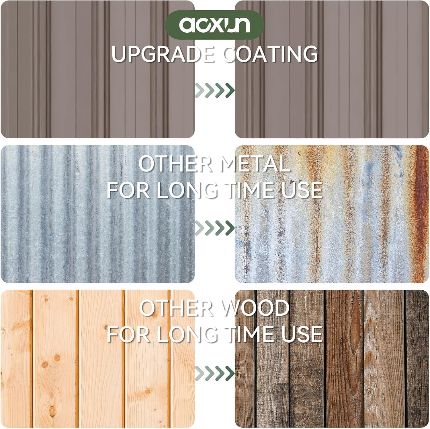 Aoxun 14x12 FT Large Outdoor Storage Shed, Galvanized Metal Shed with 2 Lockable Tall Doors & Sloped Roof, Heavy Duty Utility Tool Storage House for Patio, Garden, Backyard, Lawn (Brown)
