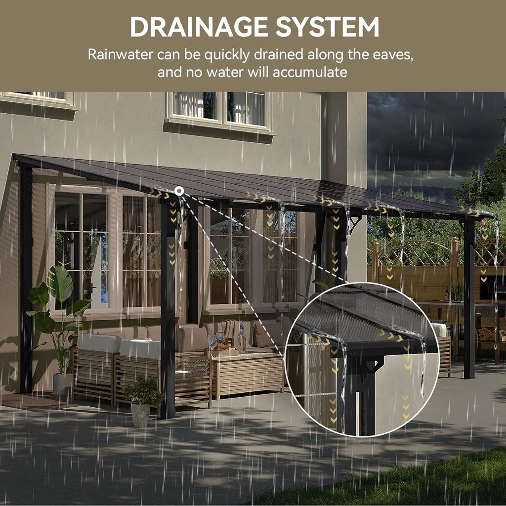 Aoxun 16’x10’ Gazebo for Patio, Gazebo Pergola with Sloped Roof, Black