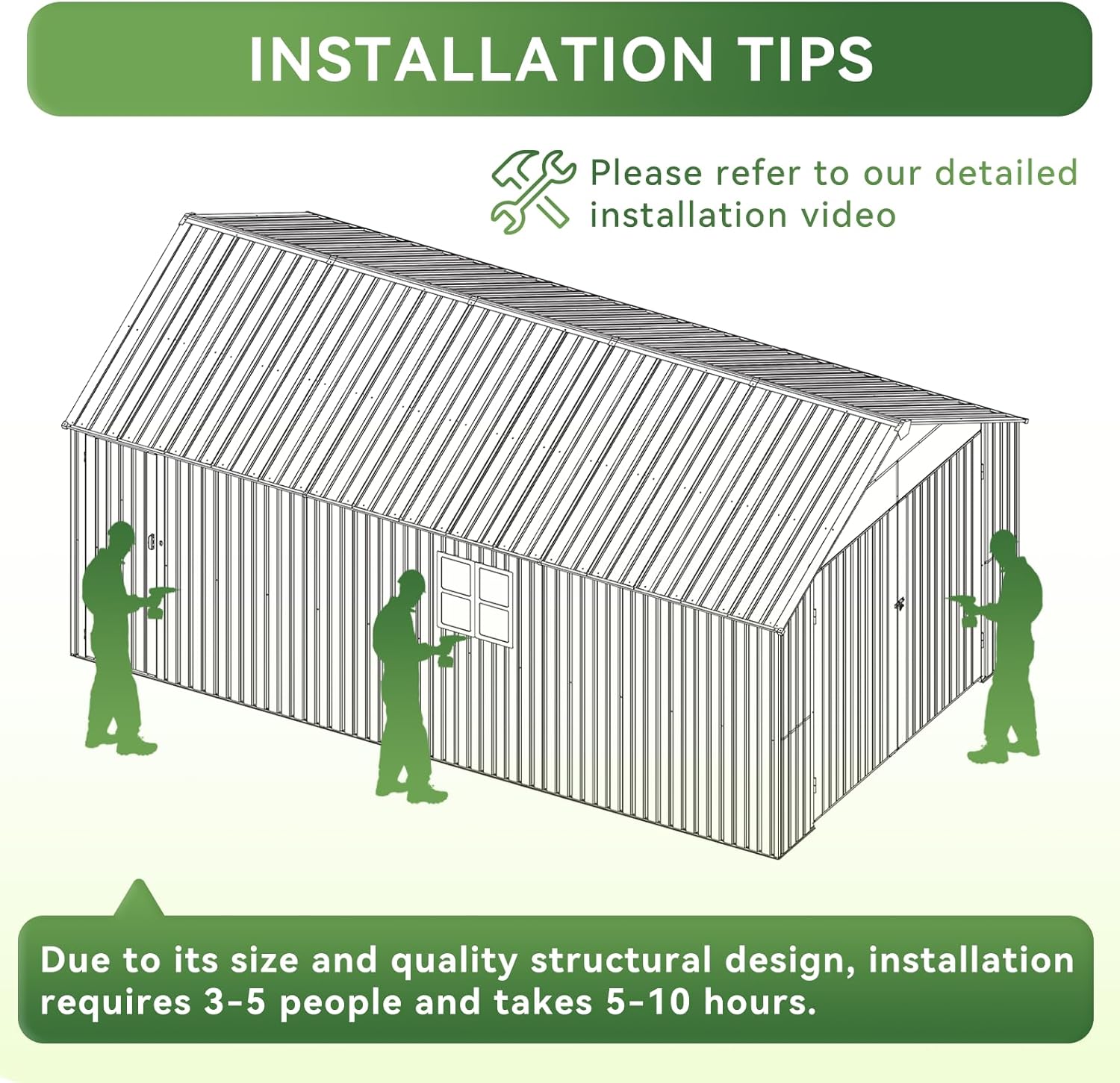 Aoxun 12'x20' Carport Shed Outdoor Metal Storage Sheds with Lockable Door & Sloping Roof- Ideal for Tools, Garden Equipment & Bikes, Perfect for Patio Placement(Brown)