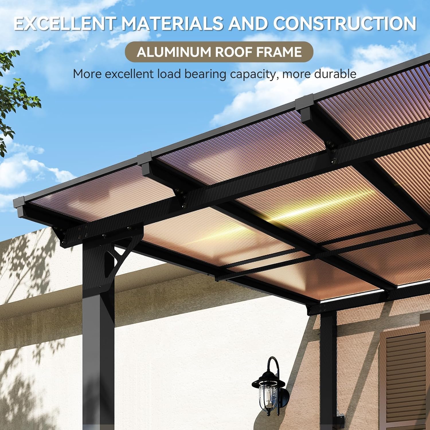 Aoxun 16’x10’ Gazebo for Patio, Gazebo Pergola with Sloped Roof, Black