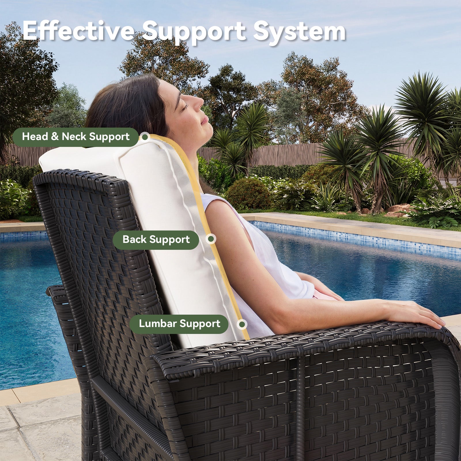 Aoxun Patio Furniture Set, Wicker Rattan Outdoor Sectional Sofa with High Back Swivel Rocker Chairs, Outdoor Patio Furniture Set