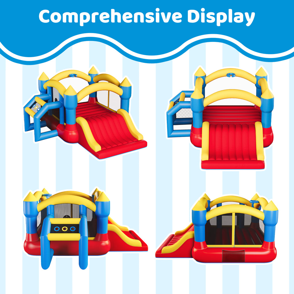 SunSwell Bounce House, Inflatable Bouncer with Air Blower, Jumping Castle with Slide, Family Backyard Bouncy Castle, Durable Sewn with Extra Thick Material, Idea for Kids